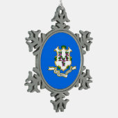 Ornement de flocon de neige avec drapeau Connectic (Gauche)