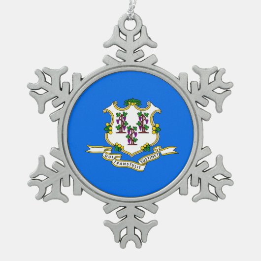 Ornement de flocon de neige avec drapeau Connectic (Devant)