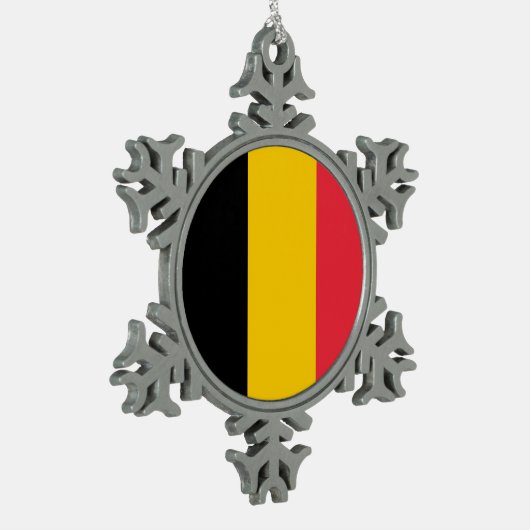 Ornement de flocon de neige avec drapeau de Belgiq (Gauche)
