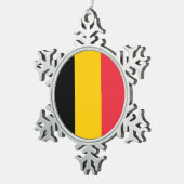 Ornement de flocon de neige avec drapeau de Belgiq (Vue impression)