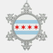 Ornement de flocon de neige avec drapeau de Chicag (Devant)