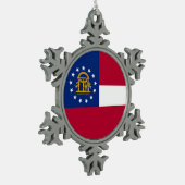 Ornement de flocon de neige avec drapeau de Géorgi (Gauche)