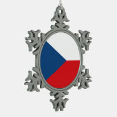 Ornement de flocon de neige avec drapeau de la Tch (Gauche)