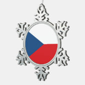 Ornement de flocon de neige avec drapeau de la Tch (Vue impression)