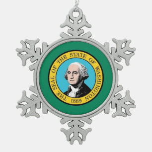 Ornement de flocon de neige avec drapeau de l'État