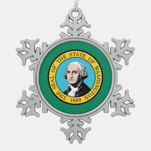 Ornement de flocon de neige avec drapeau de l'État (Devant)