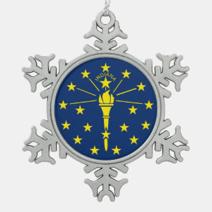 Ornement de flocon de neige avec drapeau de l'Indi