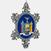 Ornement de flocon de neige avec drapeau de New Yo (Gauche)