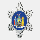 Ornement de flocon de neige avec drapeau de New Yo (Vue impression)