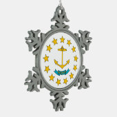 Ornement de flocon de neige avec drapeau de Rhode  (Gauche)