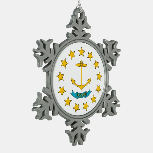 Ornement de flocon de neige avec drapeau de Rhode  (Gauche)