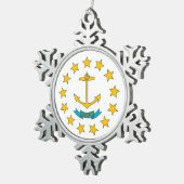 Ornement de flocon de neige avec drapeau de Rhode  (Vue impression)