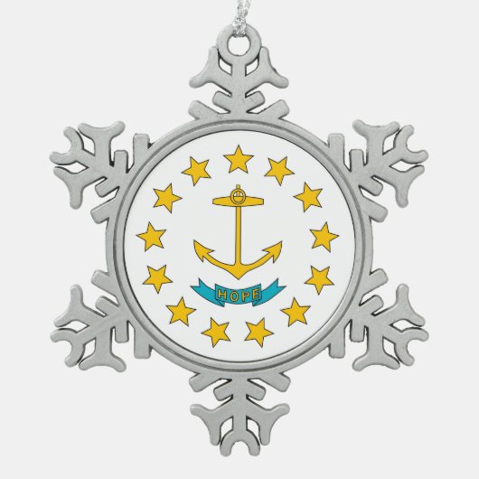 Ornement de flocon de neige avec drapeau de Rhode  (Devant)