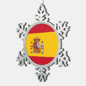 Ornement de flocon de neige avec drapeau d'Espagne (Vue impression)