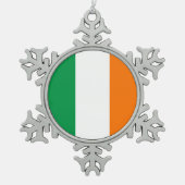Ornement de flocon de neige avec drapeau d'Irlande (Devant)