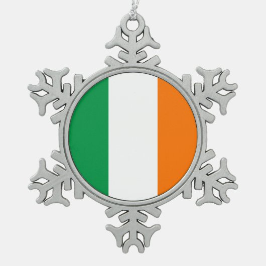 Ornement de flocon de neige avec drapeau d'Irlande (Devant)