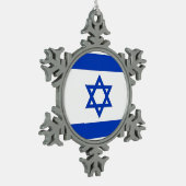 Ornement de flocon de neige avec drapeau d'Israël (Gauche)