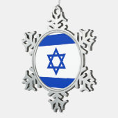 Ornement de flocon de neige avec drapeau d'Israël (Vue impression)