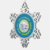 Ornement de flocon de neige avec drapeau du Dakota (Vue impression)