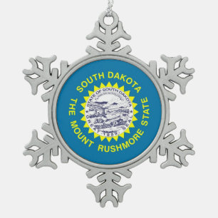Ornement de flocon de neige avec drapeau du Dakota