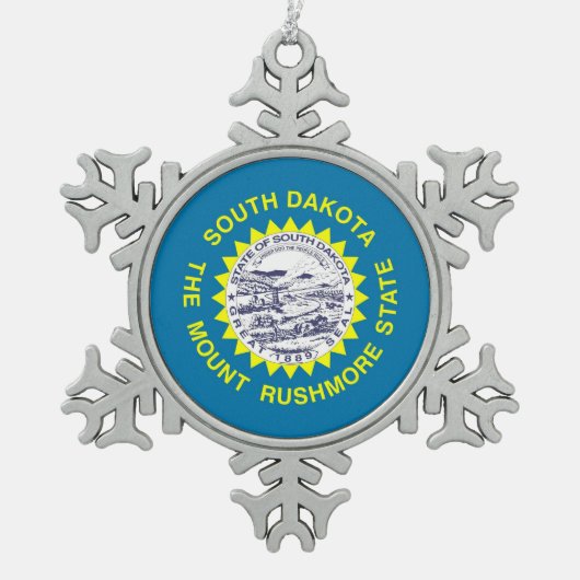 Ornement de flocon de neige avec drapeau du Dakota (Devant)