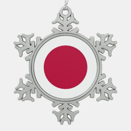 Ornement de flocon de neige avec drapeau du Japon (Devant)