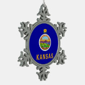 Ornement de flocon de neige avec drapeau du Kansas (Gauche)
