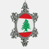 Ornement de flocon de neige avec drapeau du Liban (Gauche)