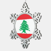 Ornement de flocon de neige avec drapeau du Liban (Vue impression)