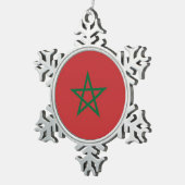Ornement de flocon de neige avec drapeau du Maroc (Vue impression)
