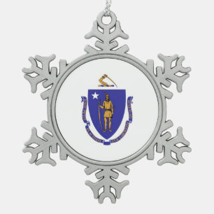 Ornement de flocon de neige avec drapeau du Massac
