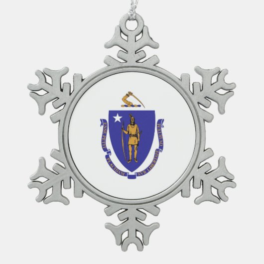 Ornement de flocon de neige avec drapeau du Massac (Devant)