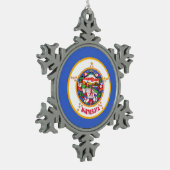 Ornement de flocon de neige avec drapeau du Minnes (Gauche)