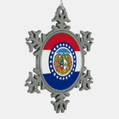 Ornement de flocon de neige avec drapeau du Missou (Gauche)