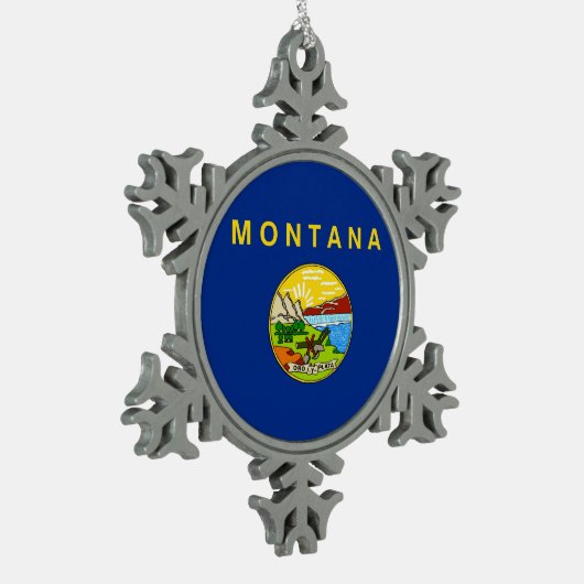 Ornement de flocon de neige avec drapeau du Montan (Gauche)