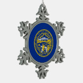 Ornement de flocon de neige avec drapeau du Nebras (Gauche)