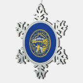 Ornement de flocon de neige avec drapeau du Nebras (Vue impression)
