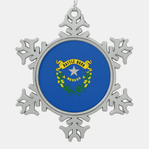 Ornement de flocon de neige avec drapeau du Nevada