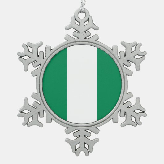 Ornement de flocon de neige avec drapeau du Nigeri (Devant)