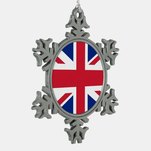 Ornement de flocon de neige avec drapeau du Royaum (Gauche)