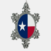 Ornement de flocon de neige avec drapeau du Texas (Gauche)