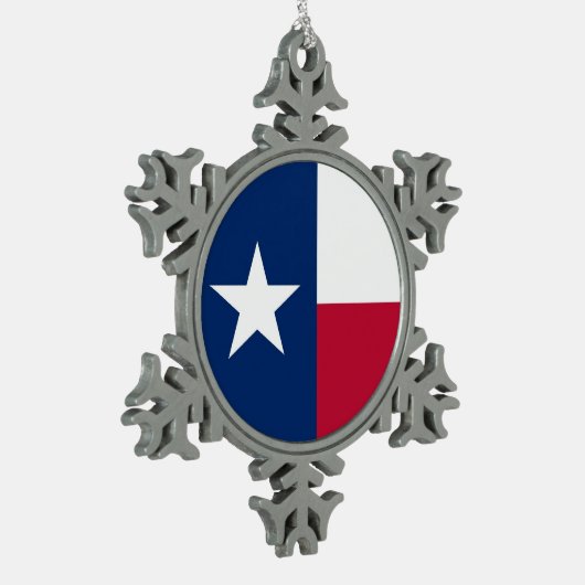 Ornement de flocon de neige avec drapeau du Texas (Gauche)