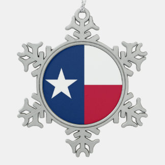 Ornement de flocon de neige avec drapeau du Texas