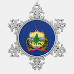 Ornement de flocon de neige avec drapeau du Vermon