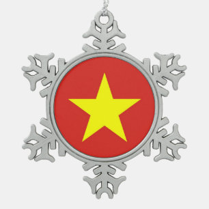 Ornement de flocon de neige avec drapeau du Vietna