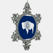 Ornement de flocon de neige avec drapeau du Wyomin (Gauche)