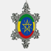 Ornement de flocon de neige avec drapeau éthiopien (Gauche)