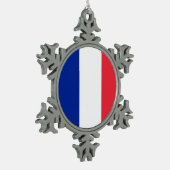 Ornement de flocon de neige avec drapeau français (Gauche)