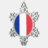 Ornement de flocon de neige avec drapeau français (Vue impression)