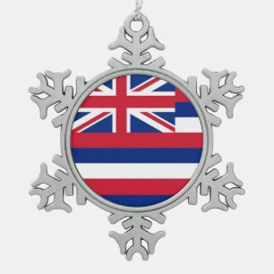 Ornement de flocon de neige avec drapeau Hawaii